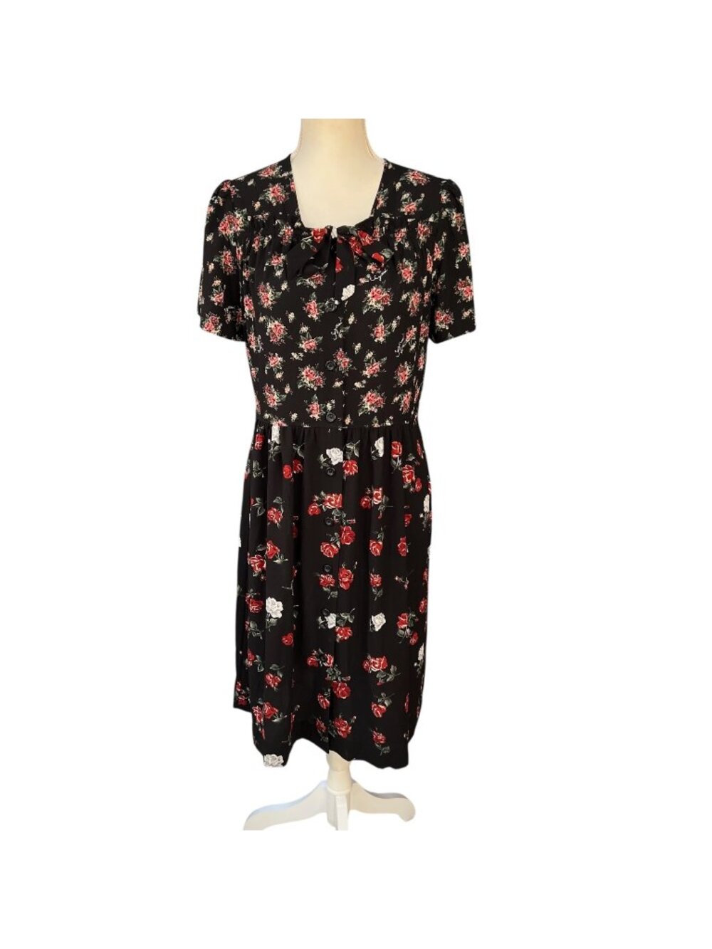 See By Chloé Floral Midi Dress Black Size 38 US 4
